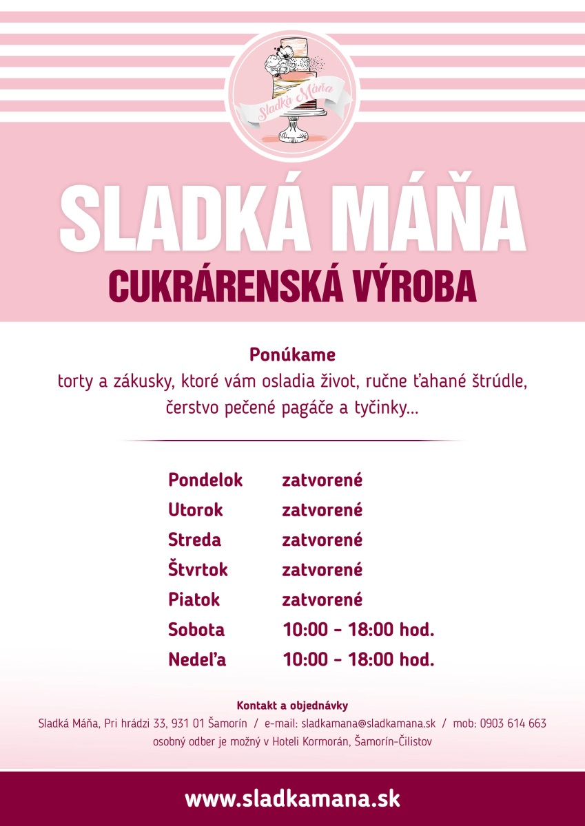 Sladka Mana otv. hod. 5-21